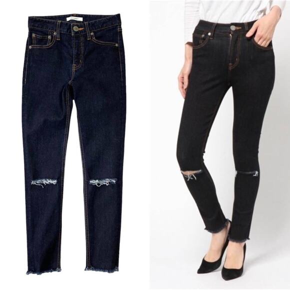 Moussy Vintage Black Distressed Skinny Jeans‎ Size 24 - Picture 1 of 16